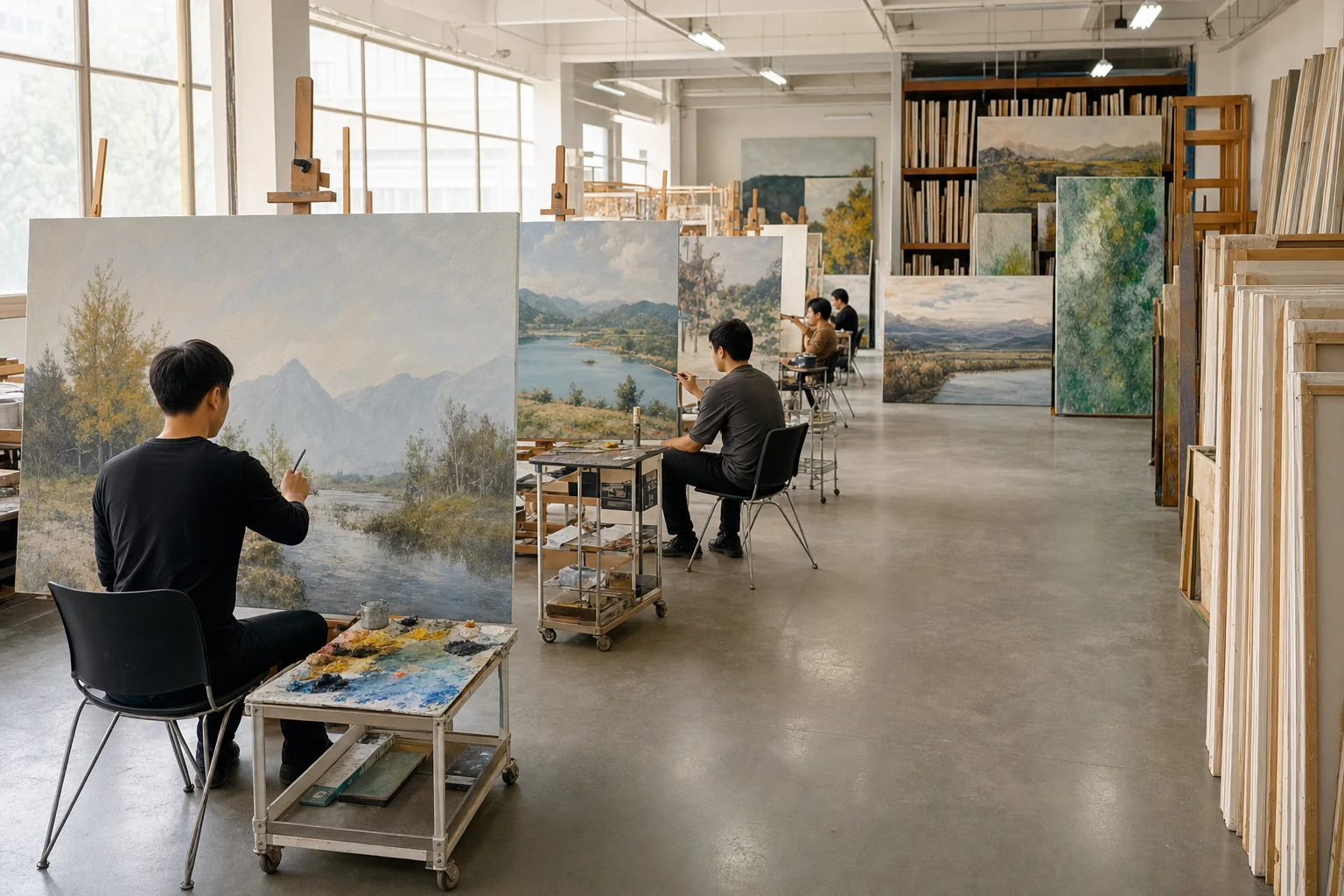 Handmade oil painting artist workshop